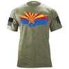 Bullet Hole Arizona Flag Ripped T-Shirt Shirts YFS.7.021.1.MGT.1