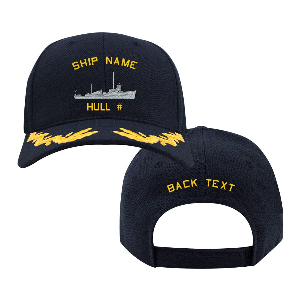 US Navy Custom Ship Cap - Bluebird Class Minesweeper Hats and Caps BLUEBIRD.NAVY.CAPTAIN