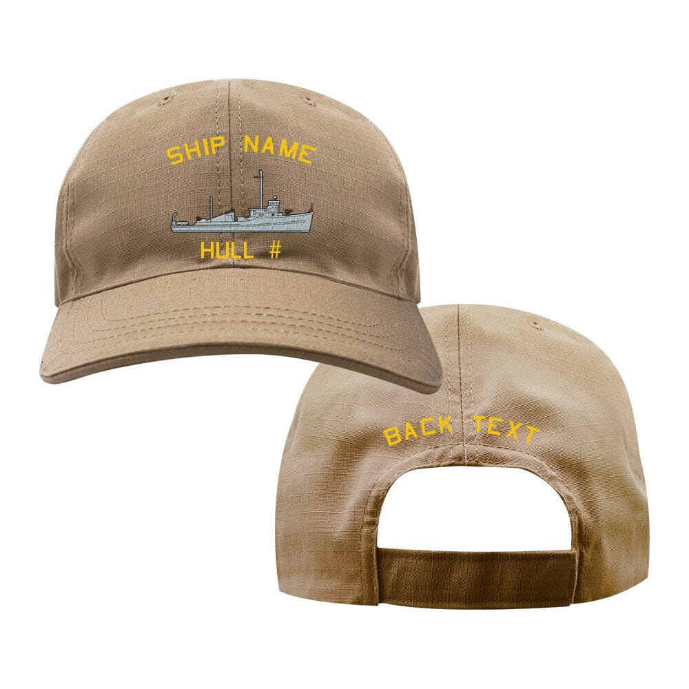 US Navy Custom Ship Cap - Coyote - Bluebird Class Minesweeper Hats and Caps BLUEBIRD.COY