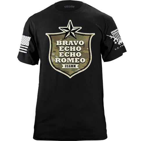 Bravo Echo Echo Romeo Shield T-Shirt
