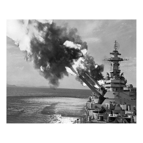 WWII Battleship - 8 x 10 Vintage Canvas Print