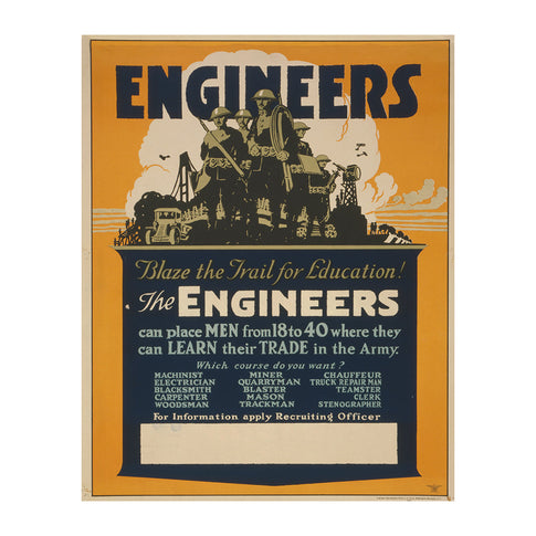 Engineer Corps - 8 x 10 Vintage Canvas Print