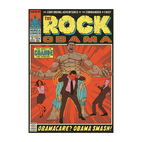 The Rock Obama Vintage Comic Canvas Print