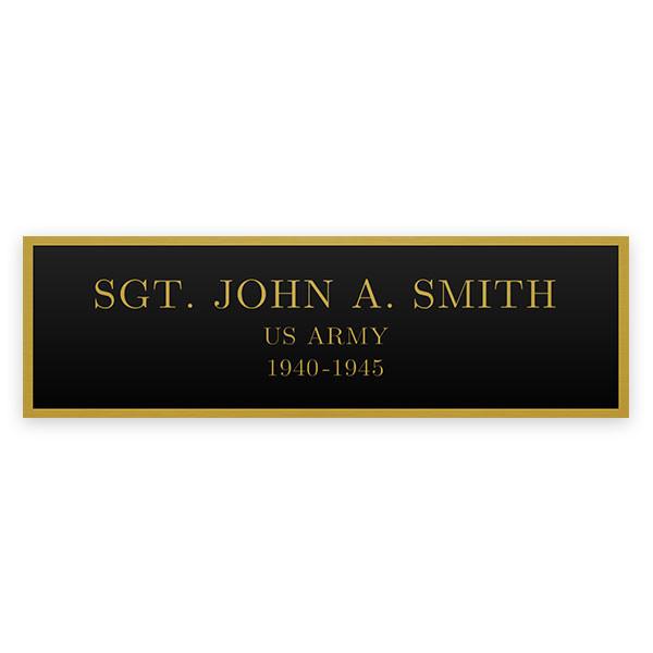 Shadow Box Engraving Plate - Black on Brass 1.5" x 5" Shadow Boxes, Display Cases, and Presentation Cases 