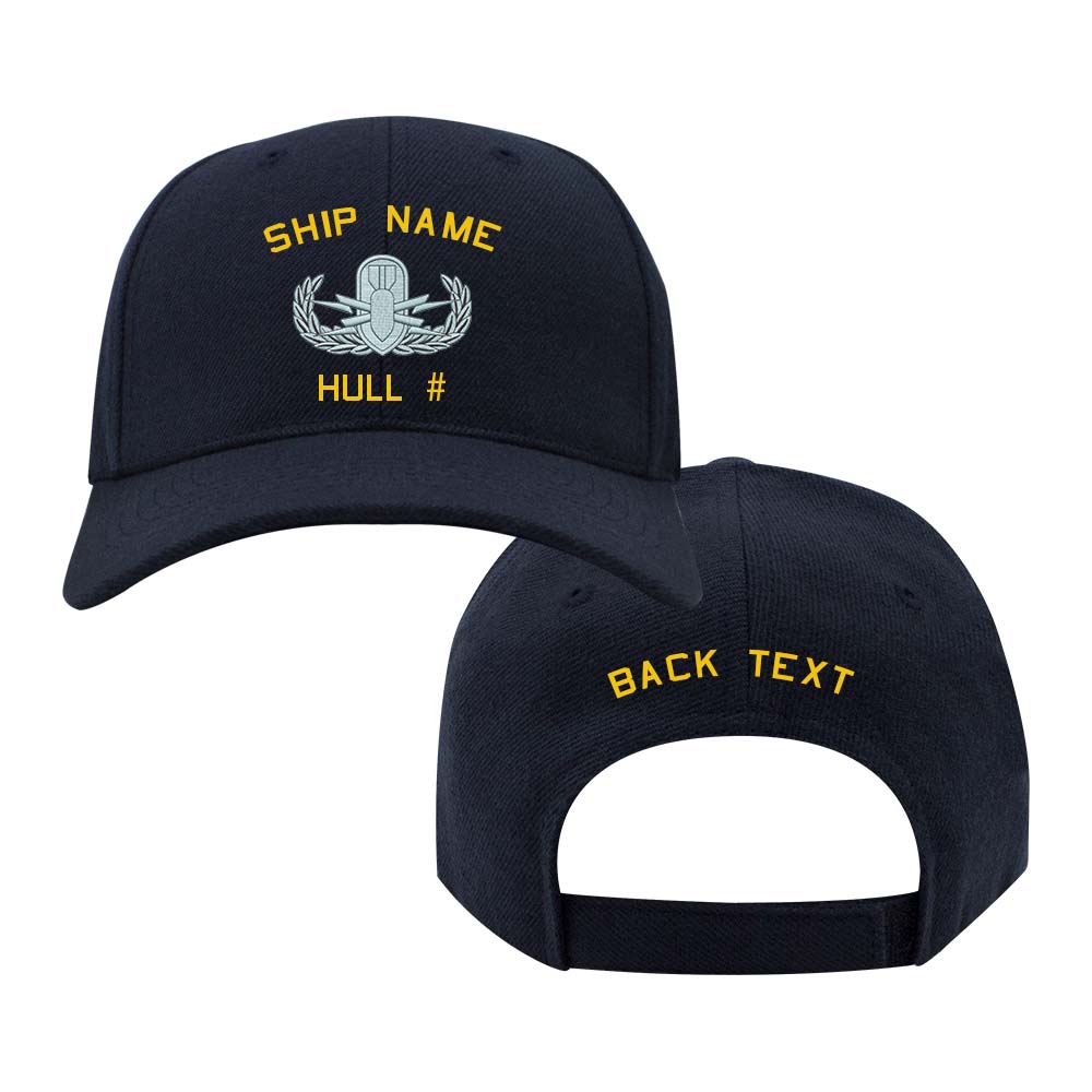 NCB U.S. Navy Custom Ship Caps - Navy Blue EOD-Basic