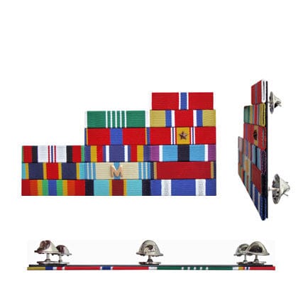 Pin-Back Flush Spaced - Staggered-Right Configuration Thin Ribbon Rack Ribbons 