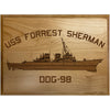 U.S. Navy Custom Ship 3D Laser Engraved Plaque Shadow Boxes, Display Cases, and Presentation Cases np.Forrest.Sherman