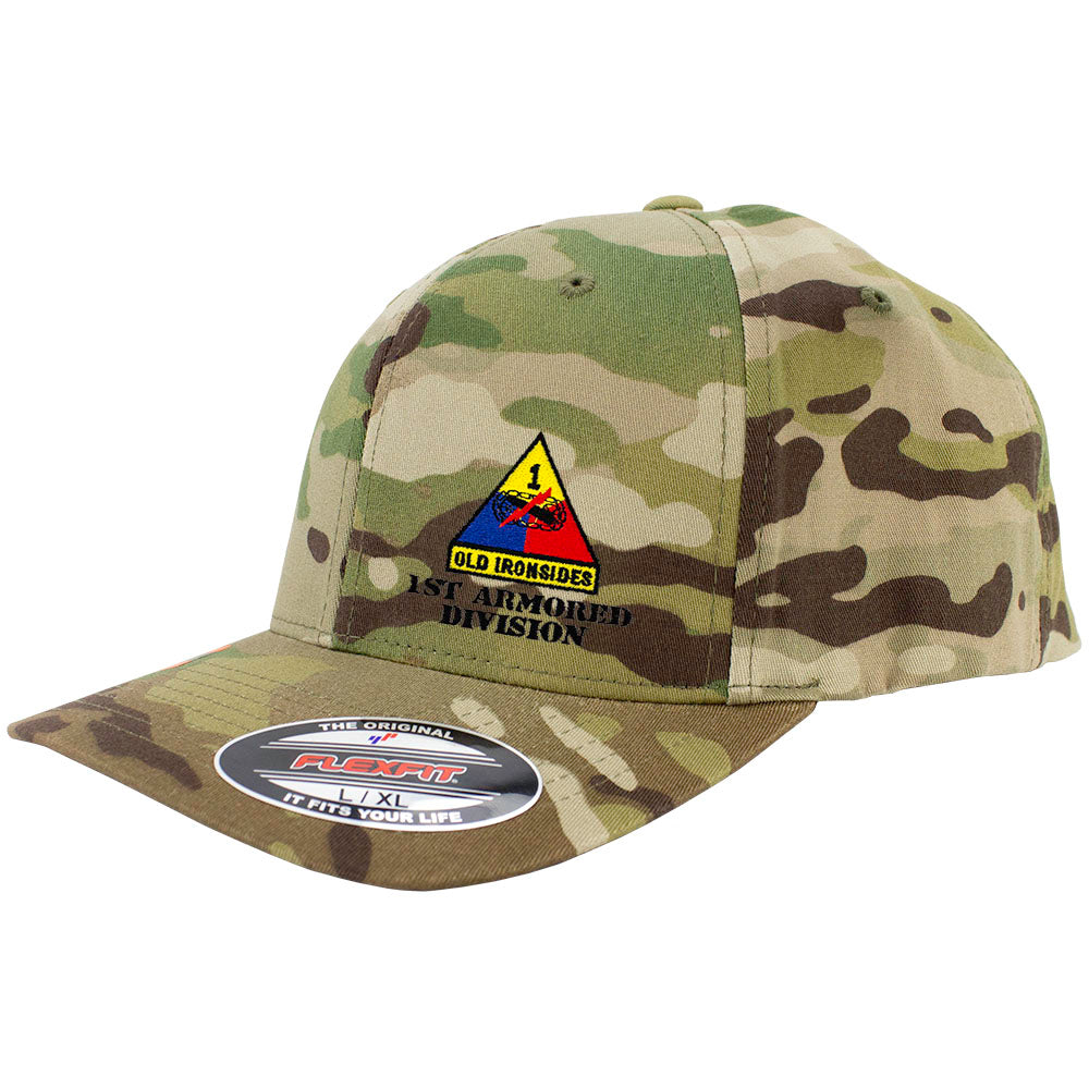 1st Armored Division FlexFit Caps - Multicam Hats and Caps Hat.0639S