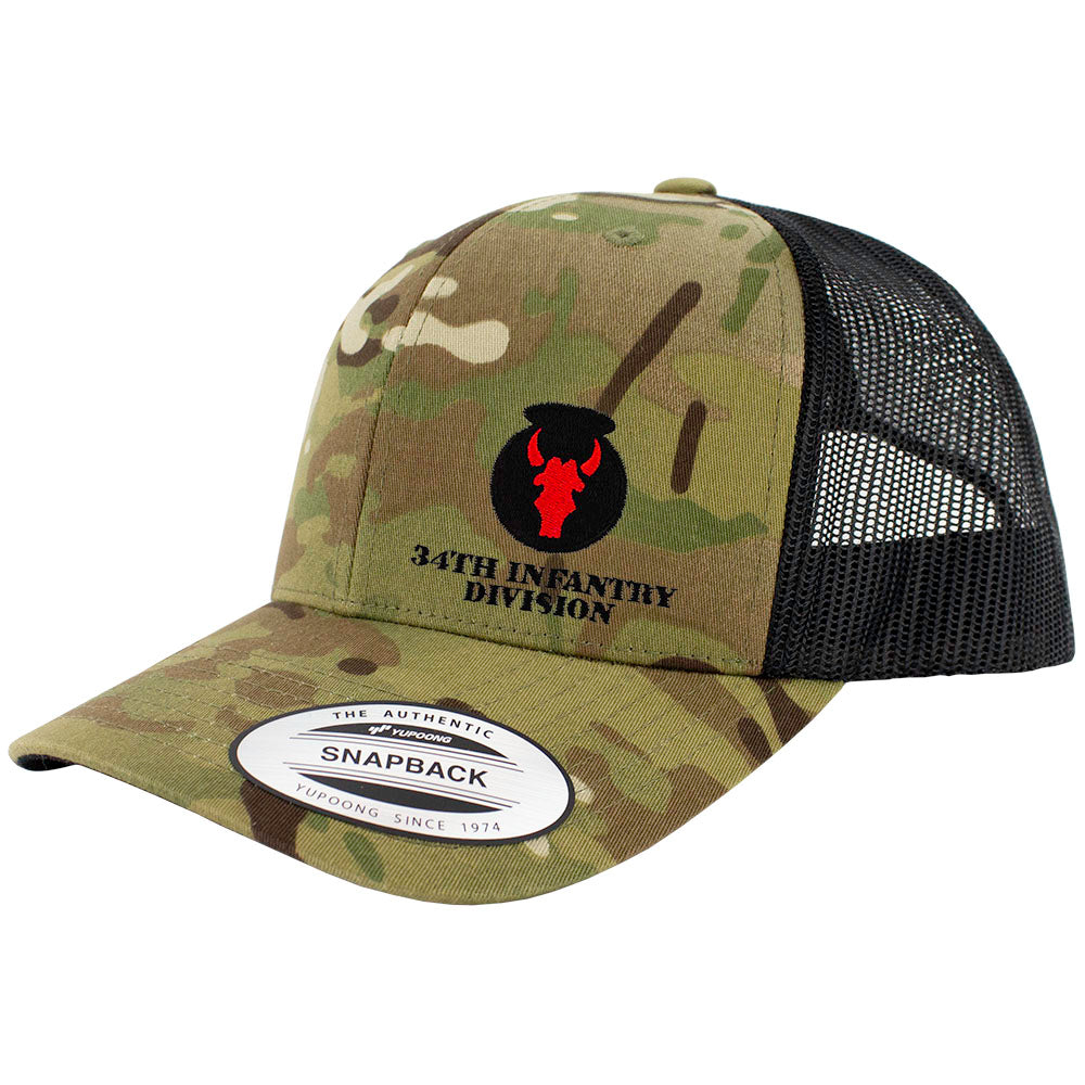 34th Infantry Division Snapback Trucker Cap - Multicam – USAMM