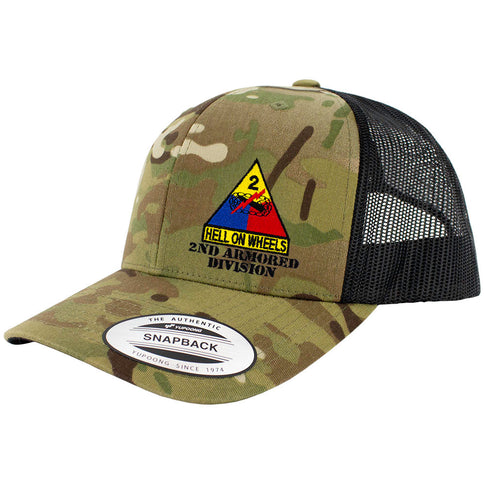 2nd Armored Division Snapback Trucker Cap - Multicam