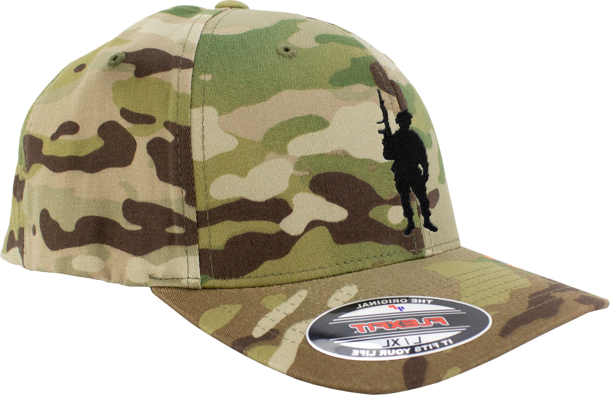 Soldier Silhouette Embroidered FlexFit Hat Hat.0932.GMCS