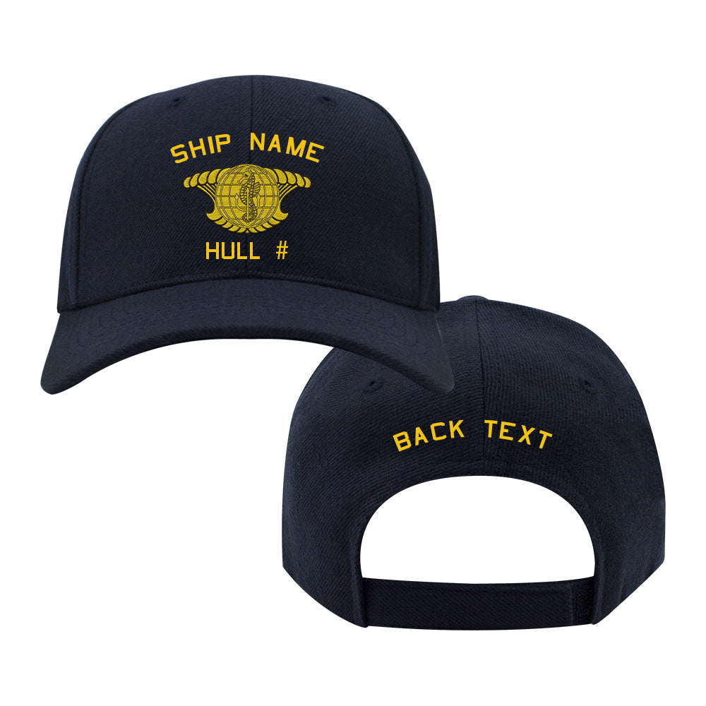 NCB US Navy Custom Ship Caps - Navy Blue IUSS-GOLD