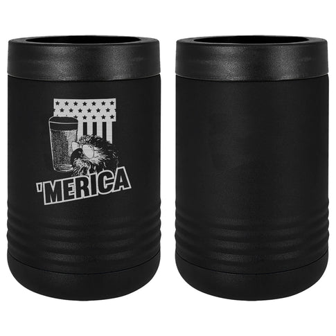 Merica Eagle And Beer Laser Engraved Beverage Holder