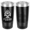 FUBAR Fiery Skull Ace Laser Engraved Vacuum Sealed 20oz Tumbler Mugs LET.0262.B