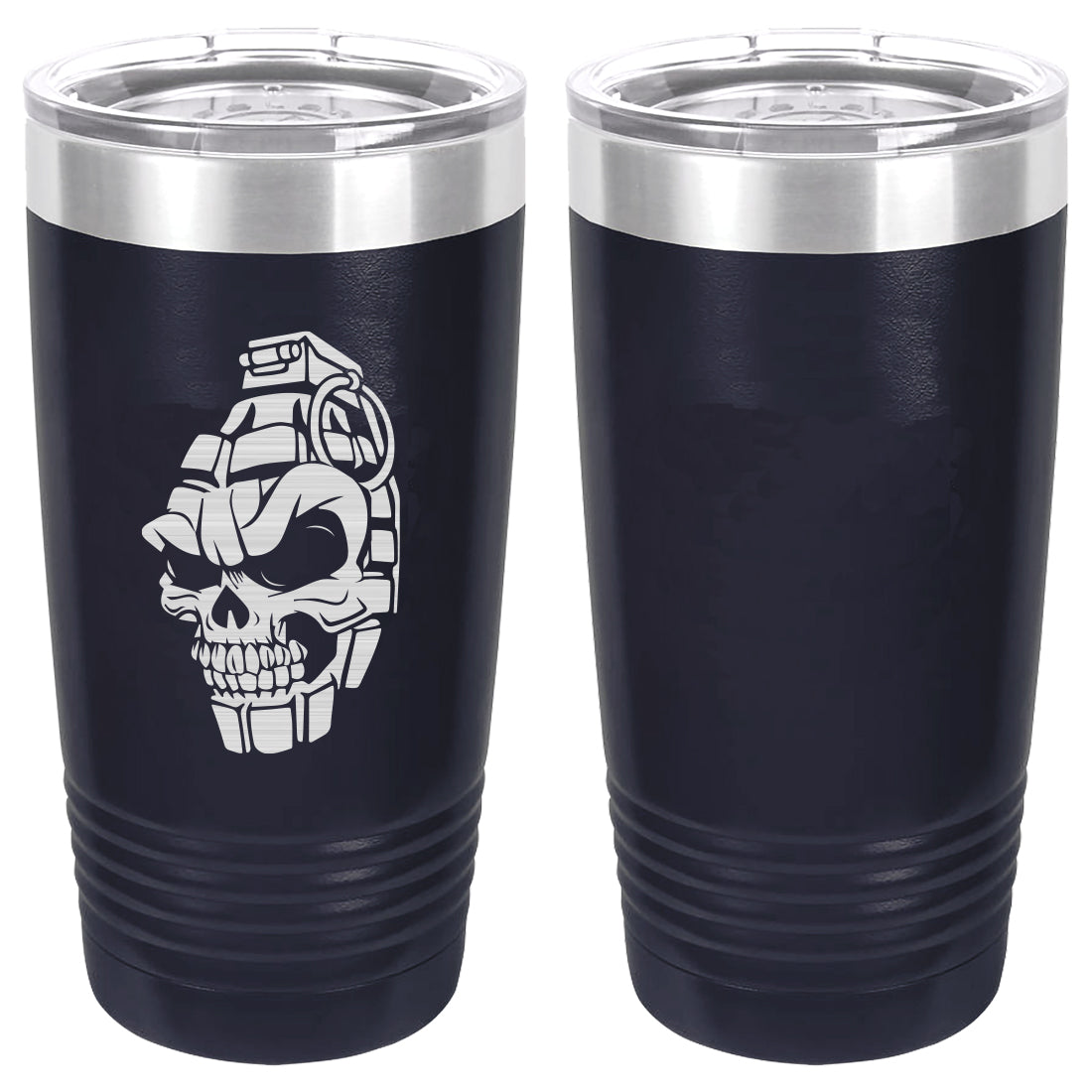 Skull Grenade Laser Engraved Vacuum Sealed 20oz Tumbler Mugs LET.0268.N