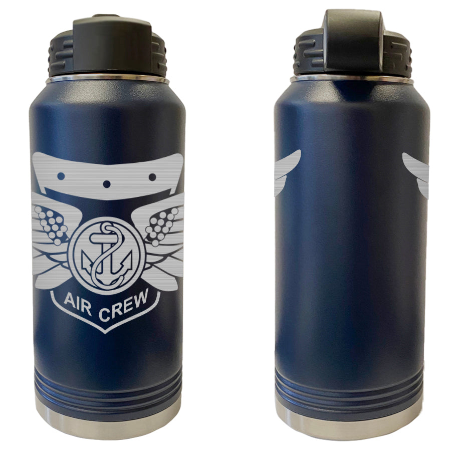 Laser Engraved Vacuum Sealed Water Bottles 32oz - Navy Badges – USAMM Laser Engraved Vacuum Sealed Water Bottles 32oz - Navy Badges – USAMM