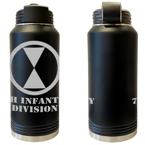 7th Infantry Division Laser Engraved Vacuum Sealed Water Bottles 32oz