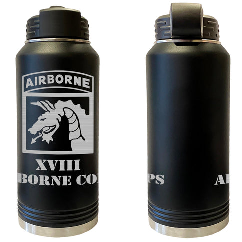 XVIII Airborne Division Laser Engraved Vacuum Sealed Water Bottles 32oz