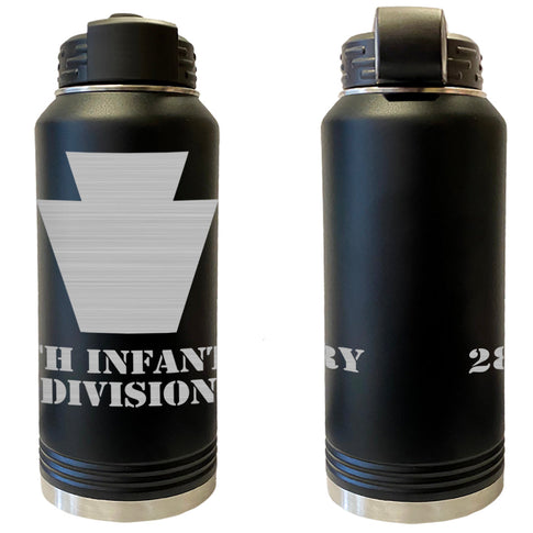 28th Infantry Division Laser Engraved Vacuum Sealed Water Bottles 32oz