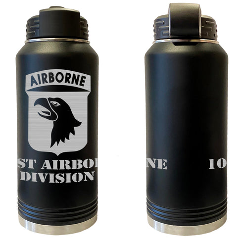 101st Airborne Division Laser Engraved Vacuum Sealed Water Bottles 32oz