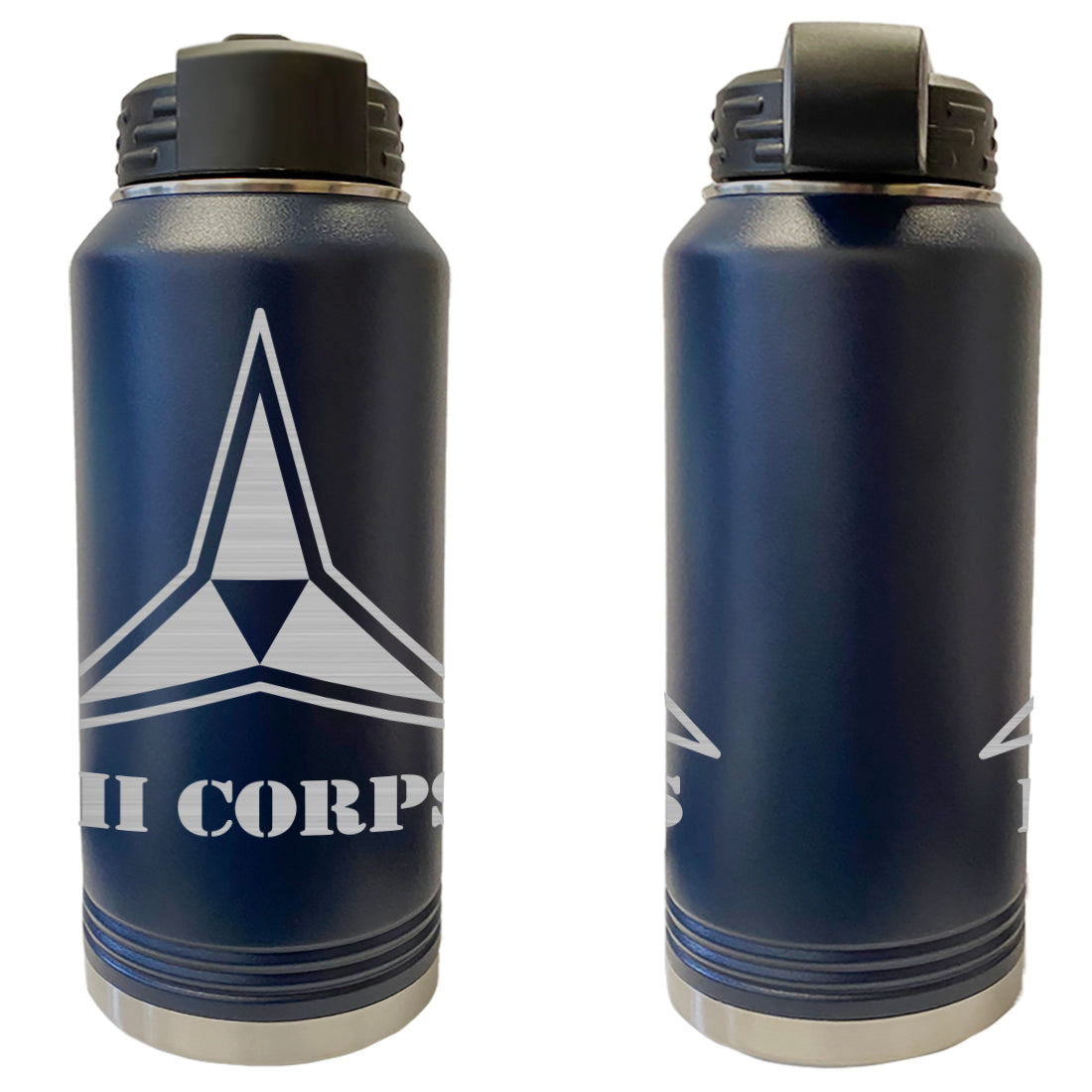 Army III Corps Laser Engraved Vacuum Sealed Water Bottles 32oz Water Bottles LEWB.0108.N