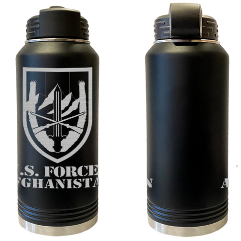 U.S. Forces Afghanistan Laser Engraved Vacuum Sealed Water Bottles 32oz