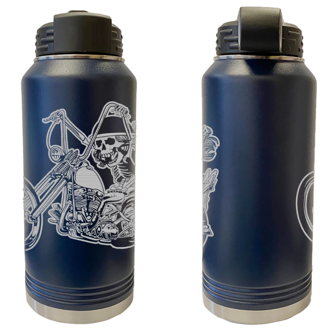 Bad To The Bone Laser Engraved Vacuum Sealed Water Bottles 32oz Water Bottles LEWB.0158.N