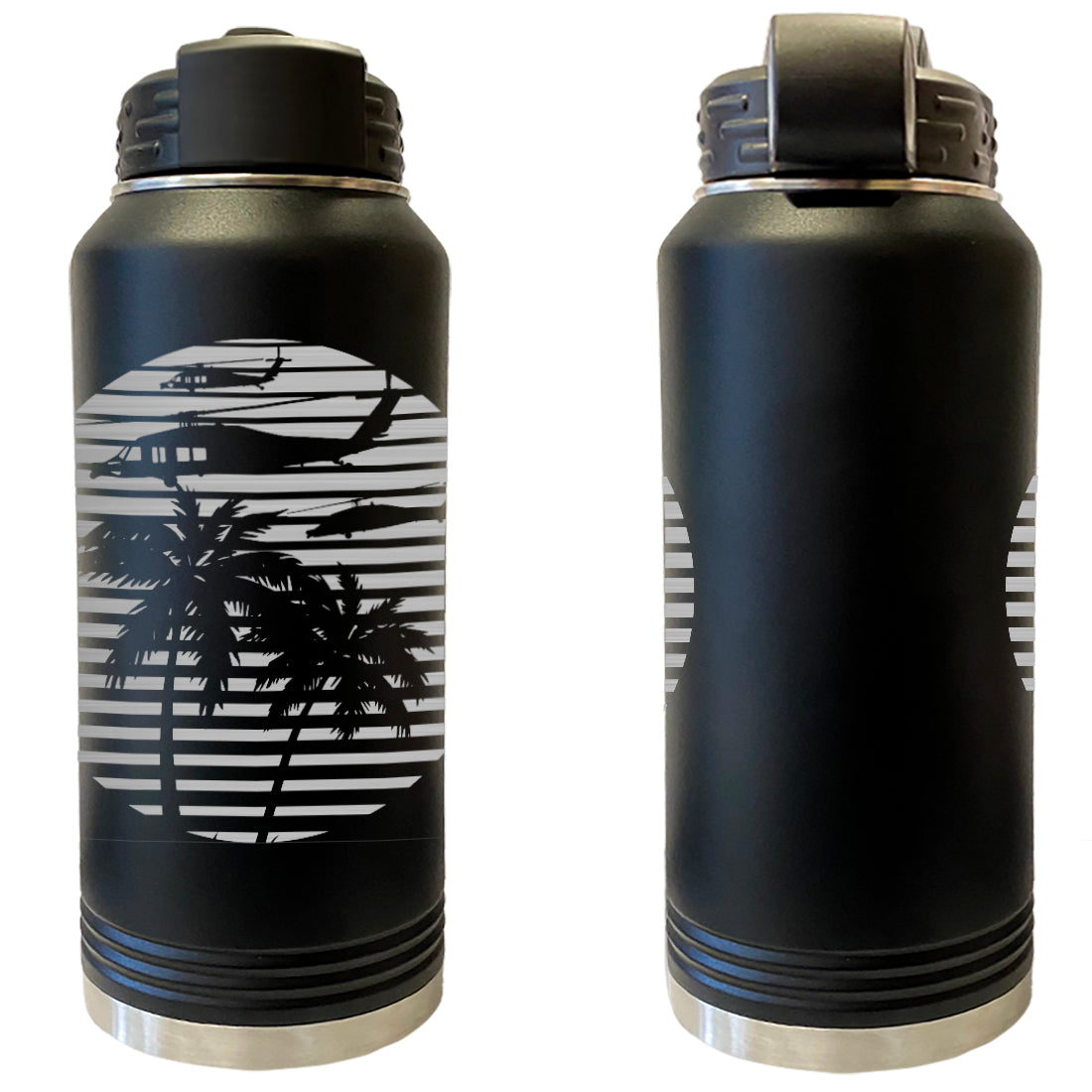Blackhawk 80's Sunset Laser Engraved Vacuum Sealed Water Bottles