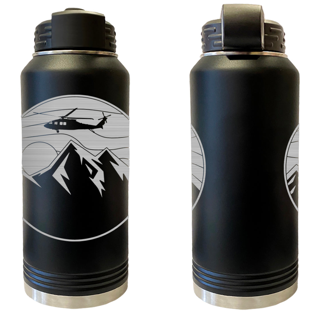 Blackhawk Mountainscape Laser Engraved Vacuum Sealed Water Bottles 32oz Water Bottles LEWB.0161.B