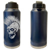 Punk Skull Laser Engraved Vacuum Sealed Water Bottles 32oz