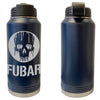 Melting Skull FUBAR Laser Engraved Vacuum Sealed Water Bottles 32oz