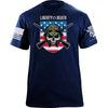 Liberty or Death USA Skull Shield T-Shirt