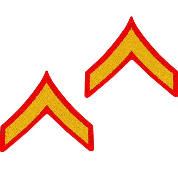 Marine Corps Embroidered Gold on Red Enlisted Rank - Female Size Rank MCR-68085