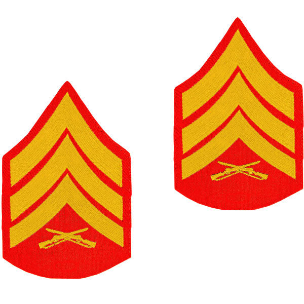 Marine Corps Embroidered Gold on Red Enlisted Rank - Female Size Rank MCR-68088