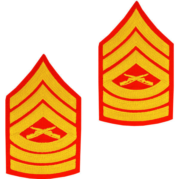 Marine Corps Embroidered Gold on Red Enlisted Rank - Female Size Rank MCR-68165