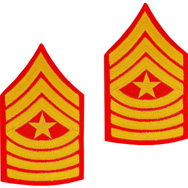 Marine Corps Embroidered Gold on Red Enlisted Rank - Female Size Rank MCR-68092
