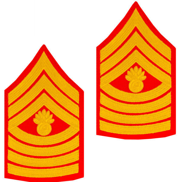 Marine Corps Embroidered Gold on Red Enlisted Rank - Female Size Rank MCR-68093