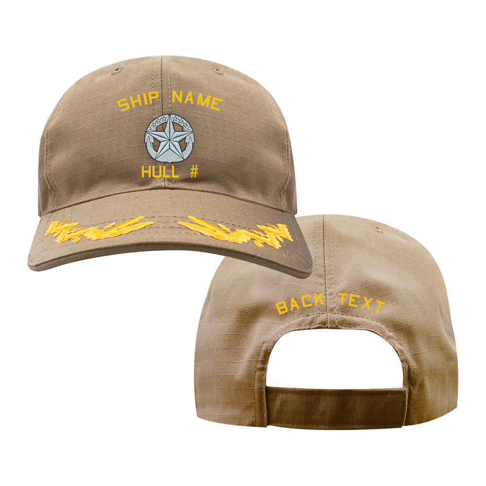 U.S. Navy Custom Ship Cap - Coyote - Captain Scrambled Eggs - Navy Command Hats and Caps 