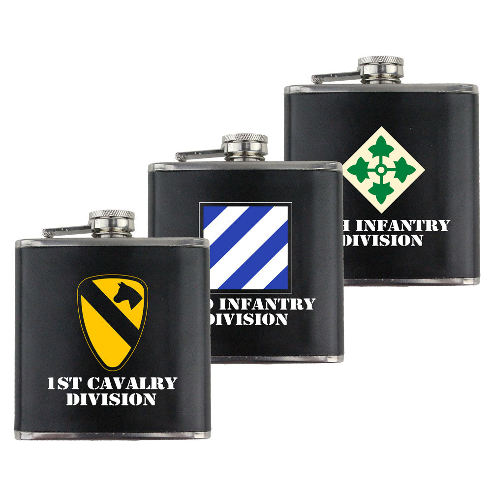 Full Color Army Unit 6 oz. Flask with Wrap USAMM