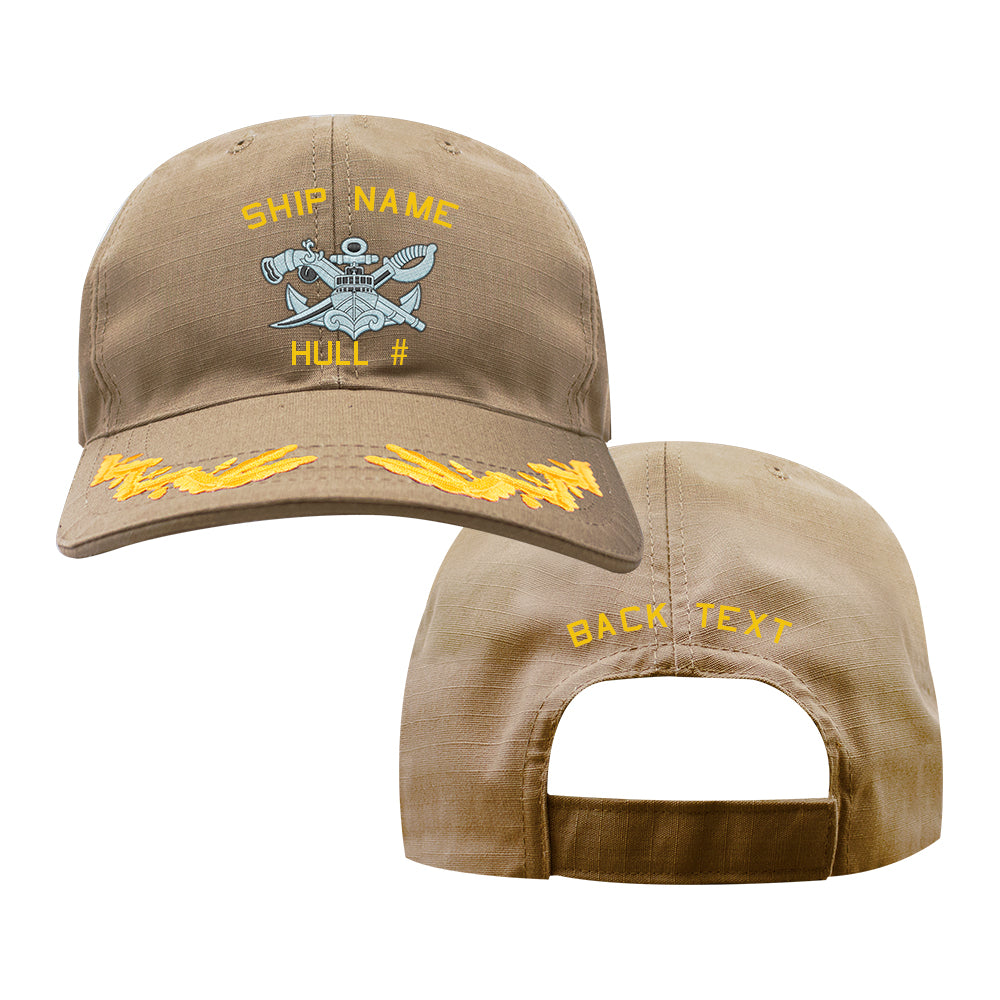 U.S. Navy Custom Ship Cap - Coyote - Captain Scrambled Eggs - SWCC Senior Hats and Caps 