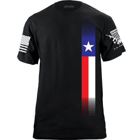 Distressed Skinny Vertical Texas Flag T-Shirt