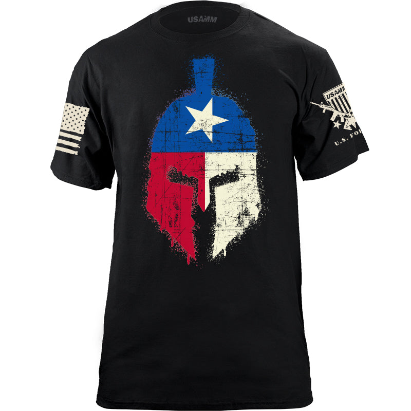 Spartan Texas Flag Distressed Tshirt Shirts YFS.5.004.1.BKT.1