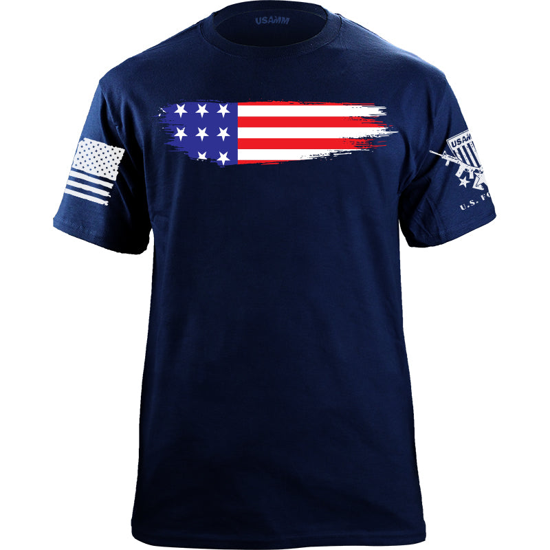 Skinny Horizontal Paint Swatch American Flag Tshirt Shirts YFS.3.014.1.NYT.1
