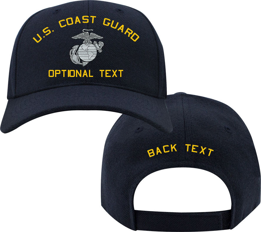 Coast Guard Custom Ship Cap - USMC EGA Insignia Hats and Caps 