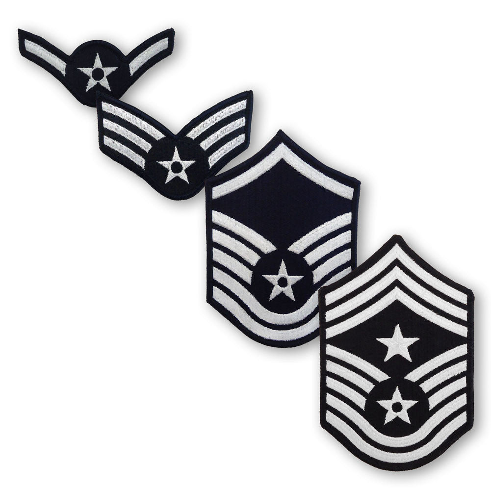 Air Force Full Color Embroidered Enlisted Rank - Large Size Rank 