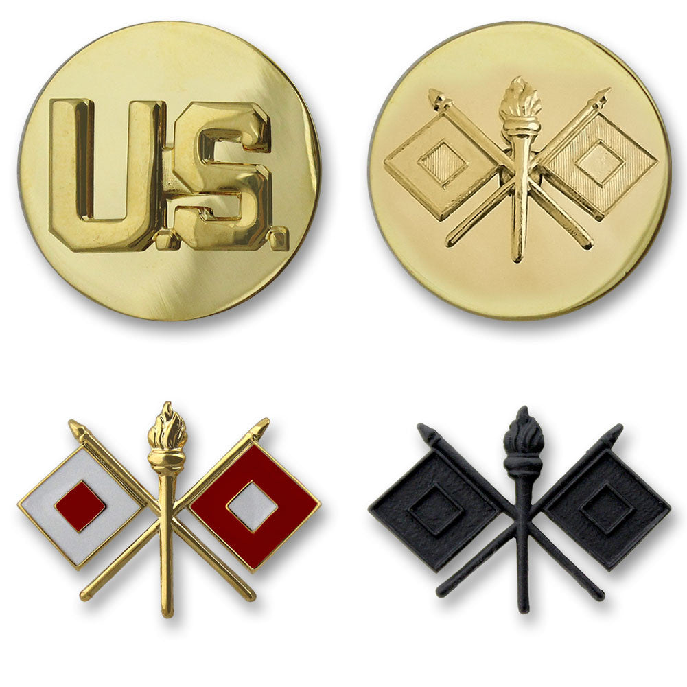 Army Signal Branch Insignia - Officer and Enlisted Badges 