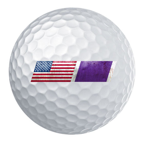 American Flag Purple Heart Ribbon Blend Golf Ball Set