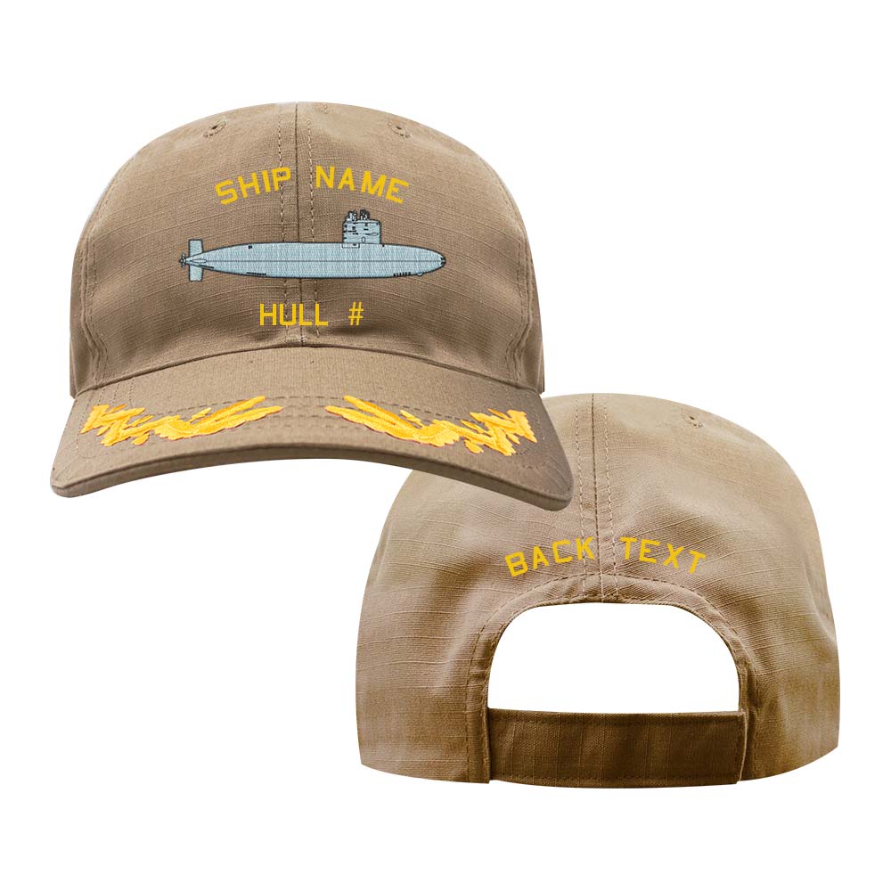 U.S. Navy Custom Ship Cap - Coyote - Captain Scrambled Eggs -Barbel Class Submarine Hats and Caps 
