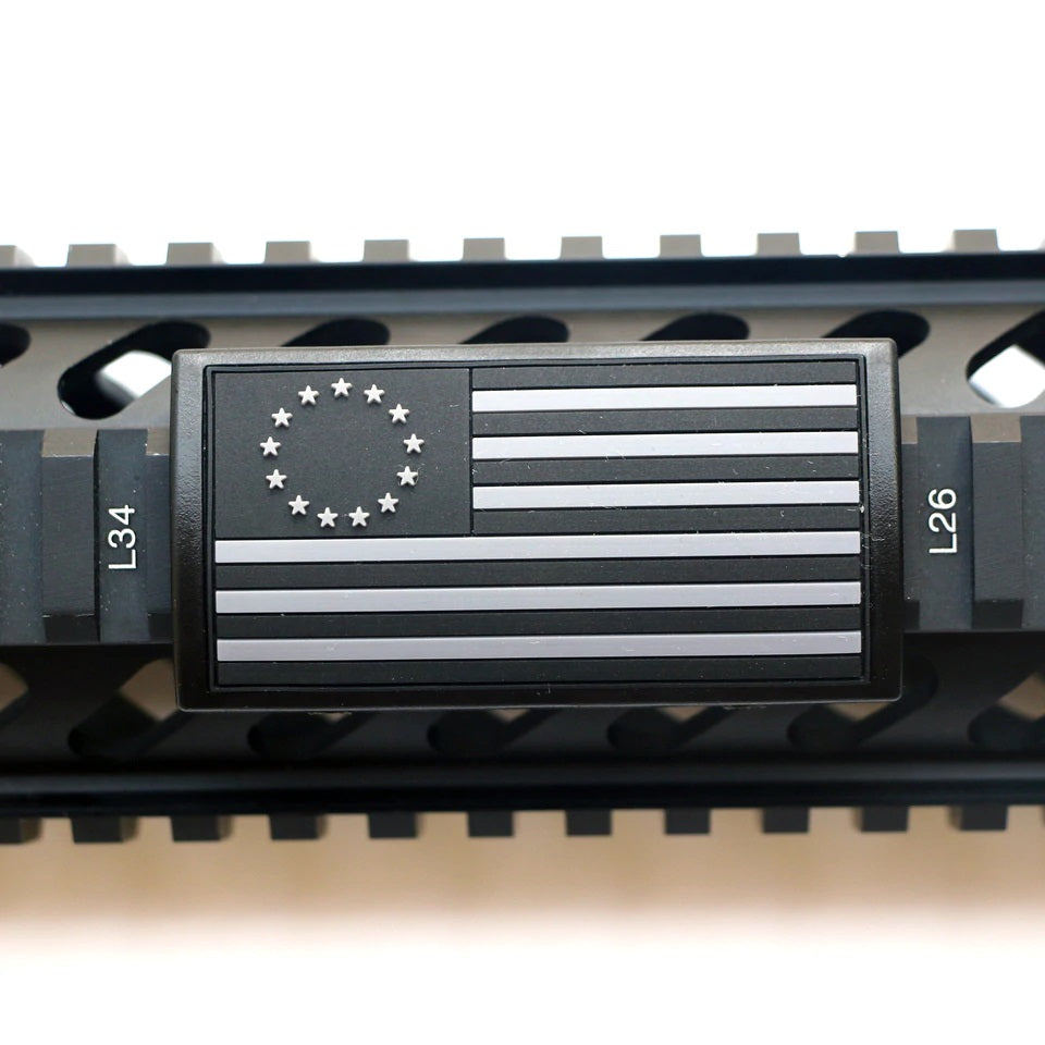 Betsy Ross Flag Black & White Rail Covers – USAMM