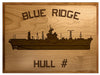 U.S. Navy Custom Ship 3D Laser Engraved Plaque Shadow Boxes, Display Cases, and Presentation Cases np.Blue.Ridge